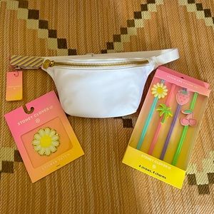 NWT Stoney Clover Lane X Target White Fanny Pack Straw Charm Set
